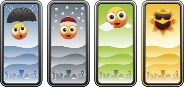 卡通太阳与四季图片下载