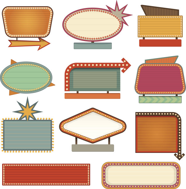 复古的旗帜标志图片下载