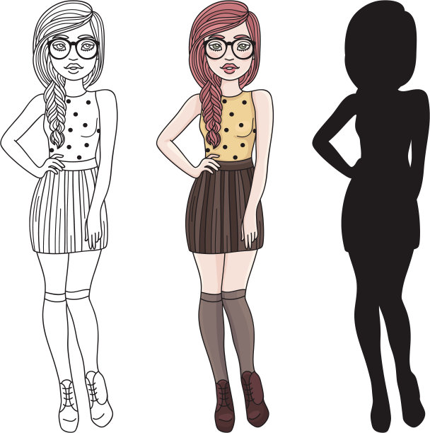 时尚的女孩素材图片