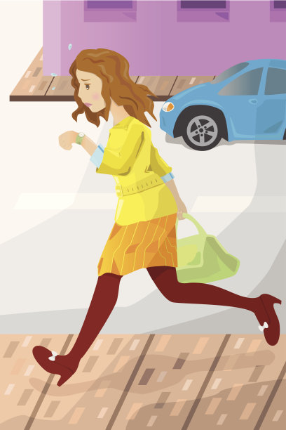 女商人上班迟到图片下载