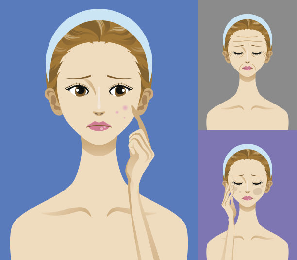 面部肌肤trouble-Acne,残疾,皱纹-图片下载