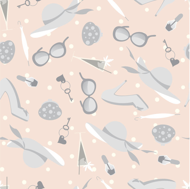 无缝图案女士帽及配件图片下载