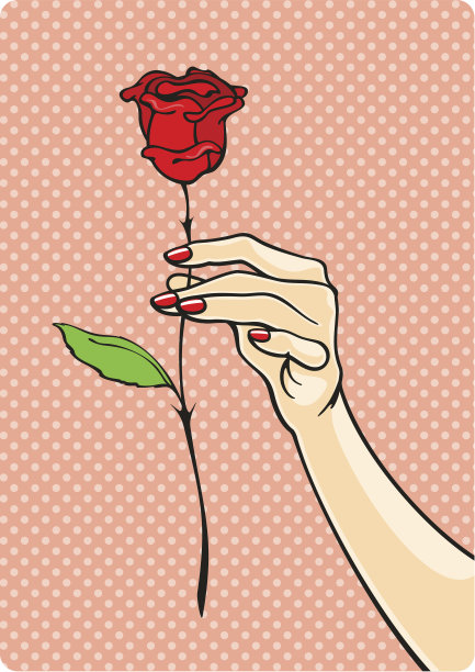 手里拿着玫瑰图片下载