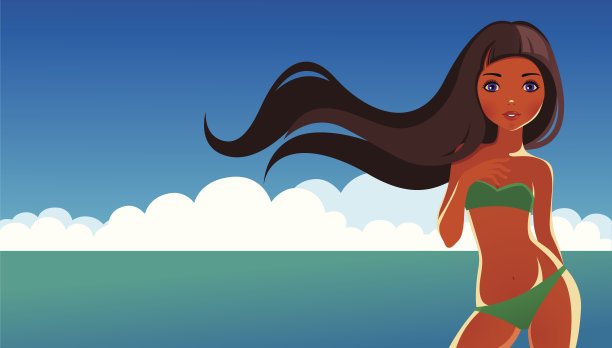 女孩在海上图片下载