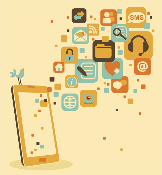 智能手机和社交，媒体，网络图标图片下载