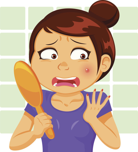 长青春痘的女孩图片下载