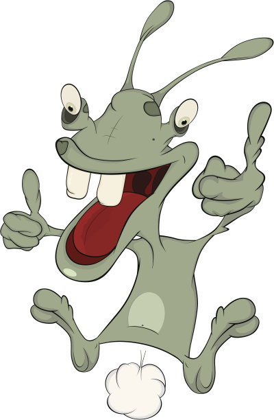 欢快的外星人。卡通图片下载