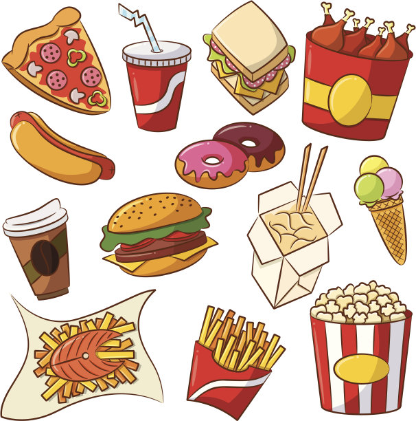 快餐图标套装图片下载