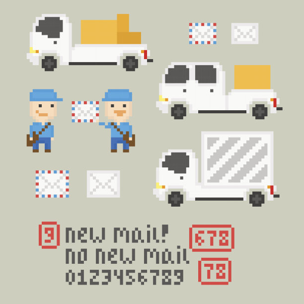 像素艺术邮件图片下载