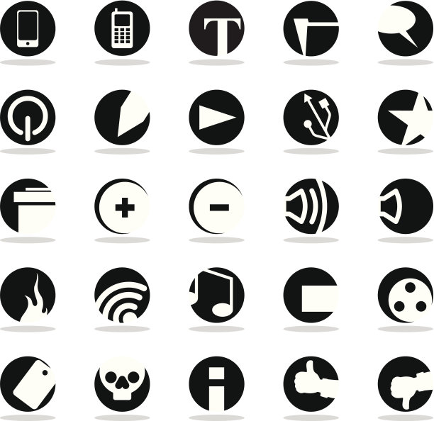 图标为网络，移动，媒体和生活方式图片下载