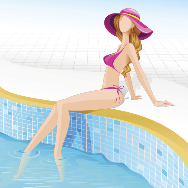 游泳池里的女士图片下载