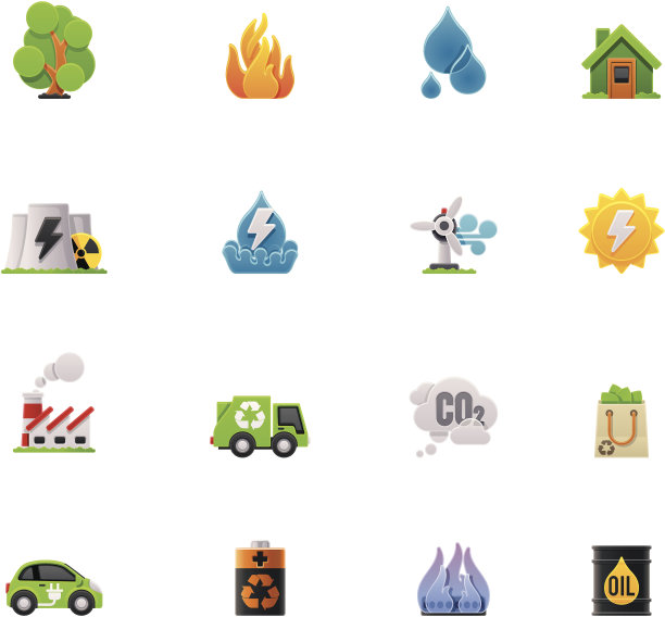 生态图标设置在白色背景上图片下载