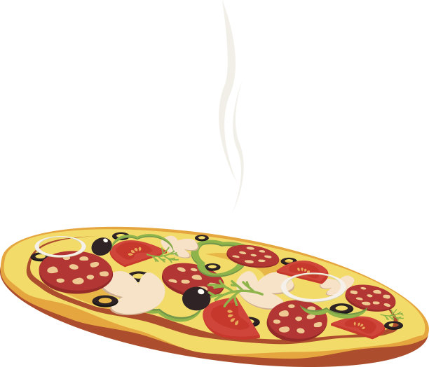 披萨孤立在白色背景上图片下载