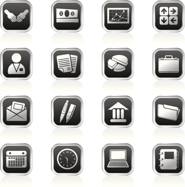 简单的业务和办公室图标图片下载