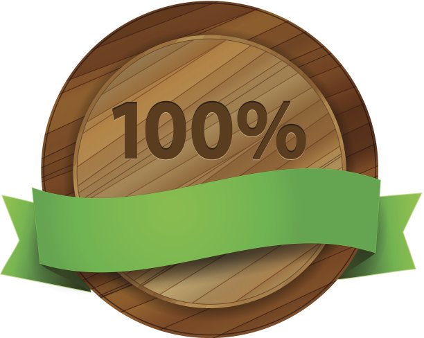 矢量100%天然木制徽章图片下载