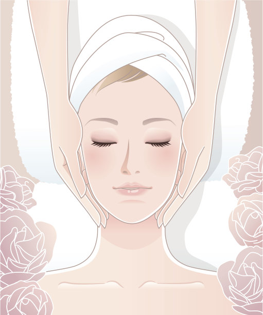 接受面部按摩的美女素材图片