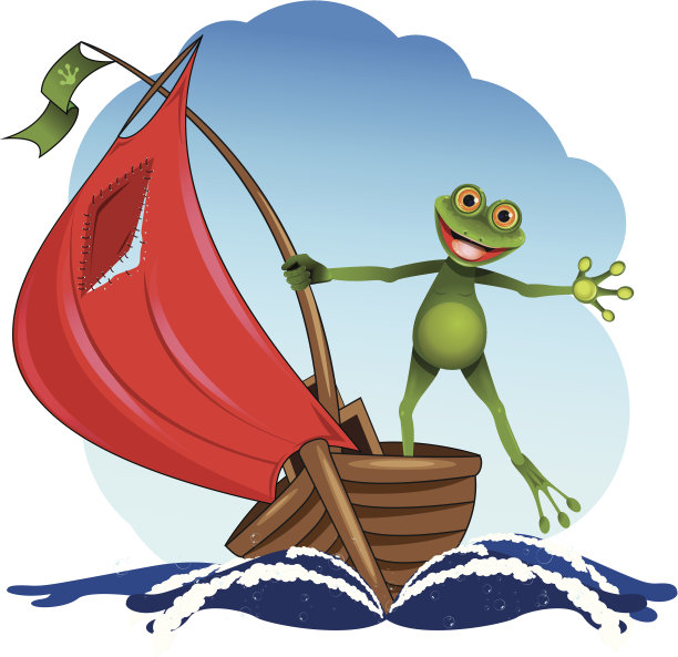 小船上的青蛙图片下载