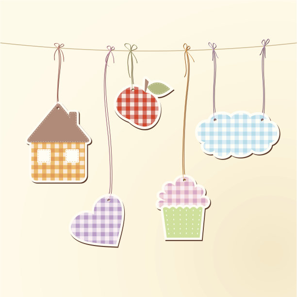 绳子上的可爱物件图片下载