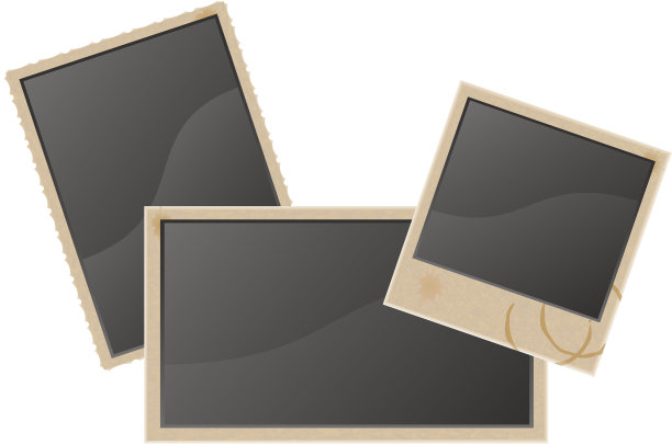 旧空白照片矢量插图图片下载