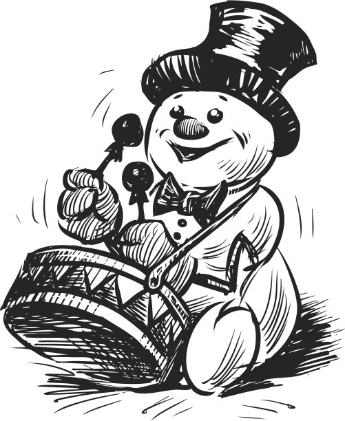 雪人在打鼓图片下载