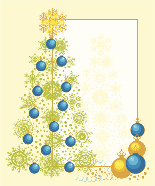 印有圣诞树的明信片图片下载