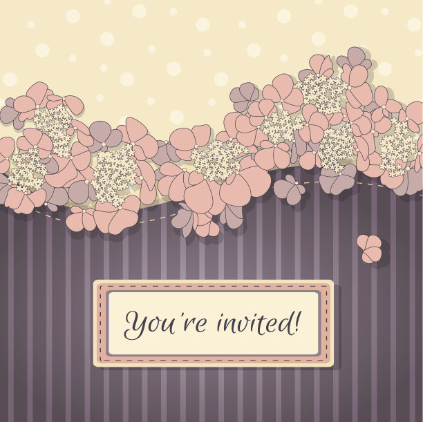 精致的矢量背景与粉红色的花图片下载