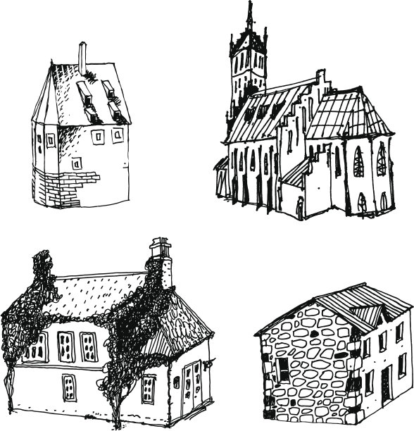 素描的房屋图片下载