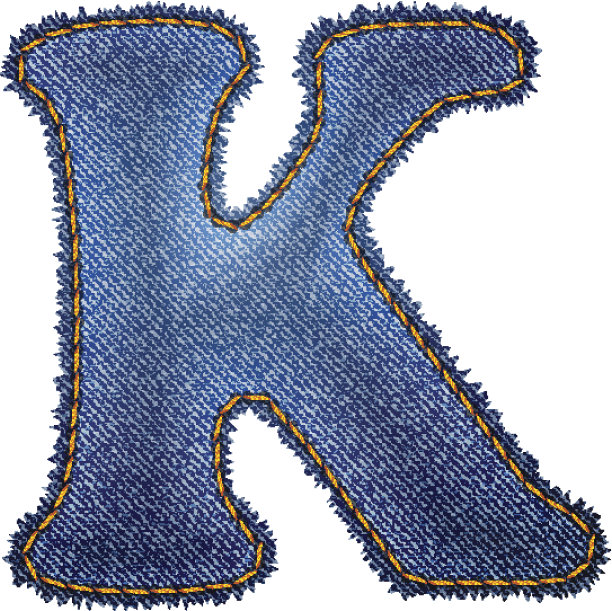 牛仔裤字母表。牛仔字母K图片下载