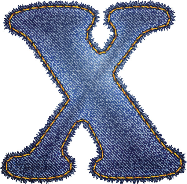 牛仔裤字母表。牛仔字母X图片下载