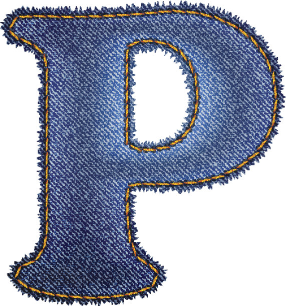 牛仔裤字母表。牛仔字母P图片下载