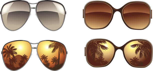 一套矢量太阳镜素材图片