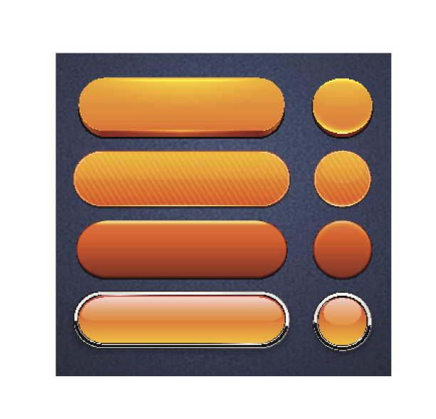 橙色的高细节的现代网页按钮。图片下载