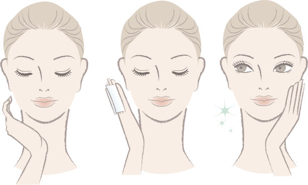 新鲜可爱的女人在脸上敷面霜图片下载