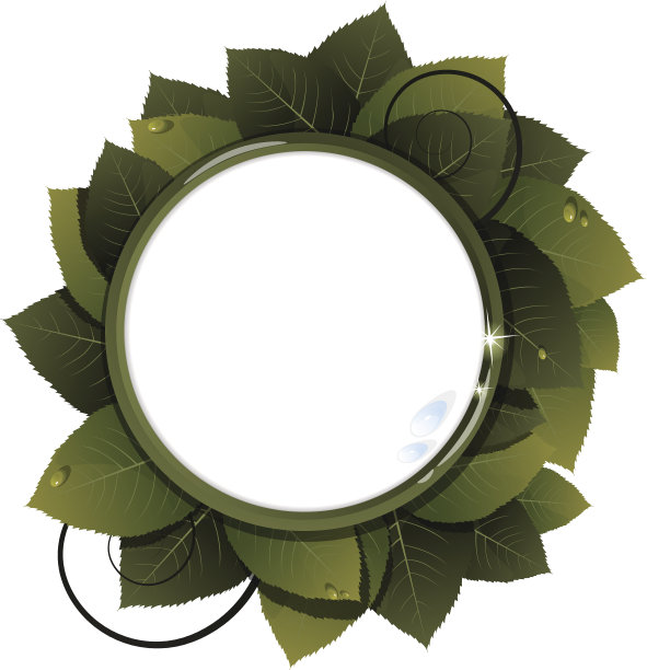 绿叶圆框图片下载