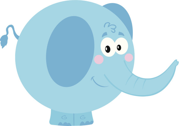 圆形的蓝色的大象图片下载