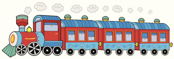 带车厢的蒸汽机车图片下载