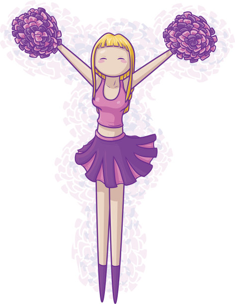 女啦啦队员(站)素材图片