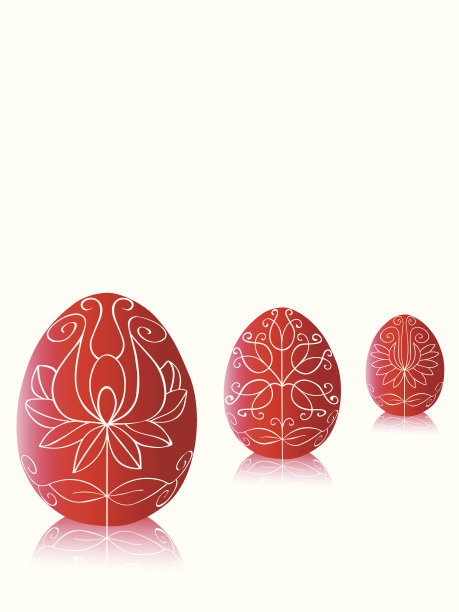 不同大小的红色复活节彩蛋图片下载