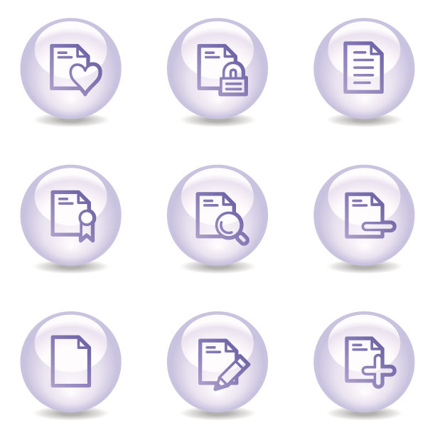 文档网页图标，珠光系列2套图片下载