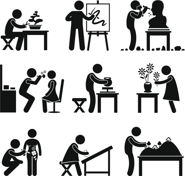 艺术艺术工作职业象形图图片下载