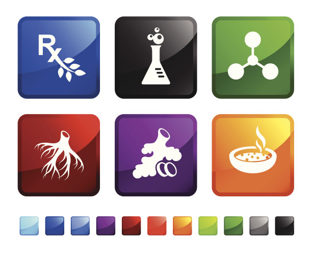 草药食品版税免费矢量图标设置贴纸图片下载