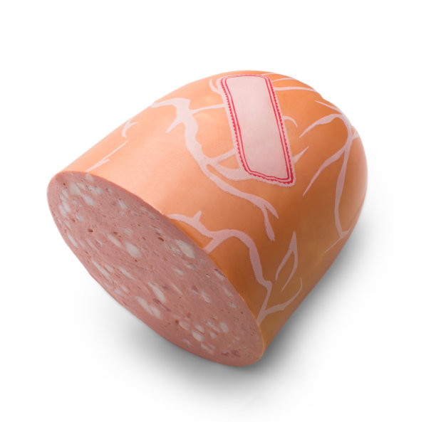 白背景下分离的熟香肠背景图片下载