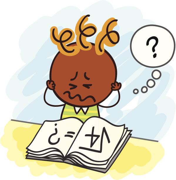 挣扎中的男学生卡通插图图片下载