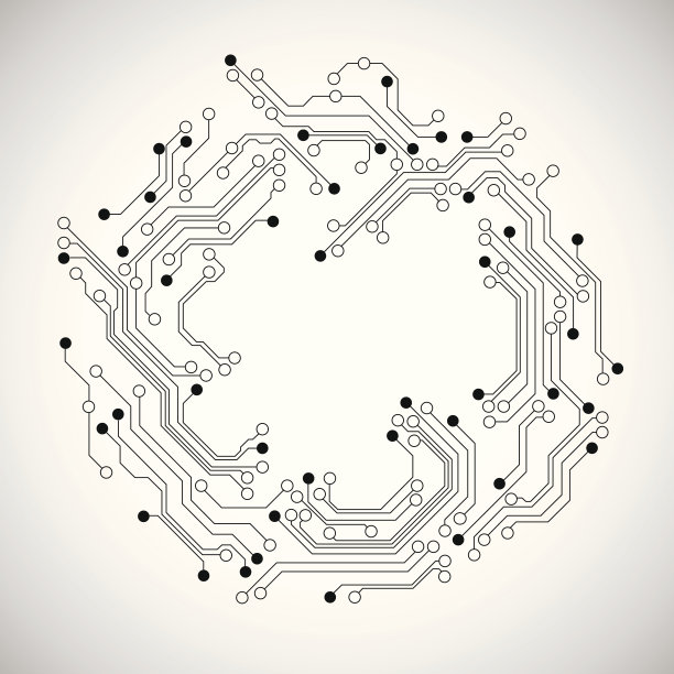 电路板抽象圆形背景素材图片