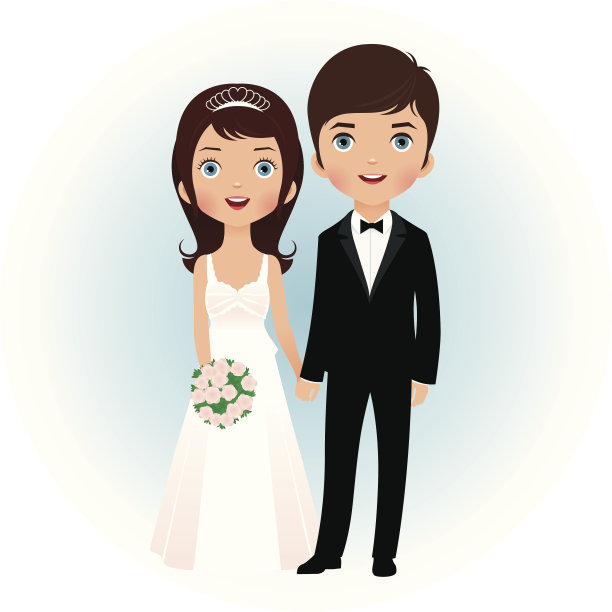 婚礼插画素材ID：105674356