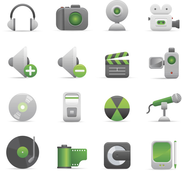 绿色多媒体图标图片下载