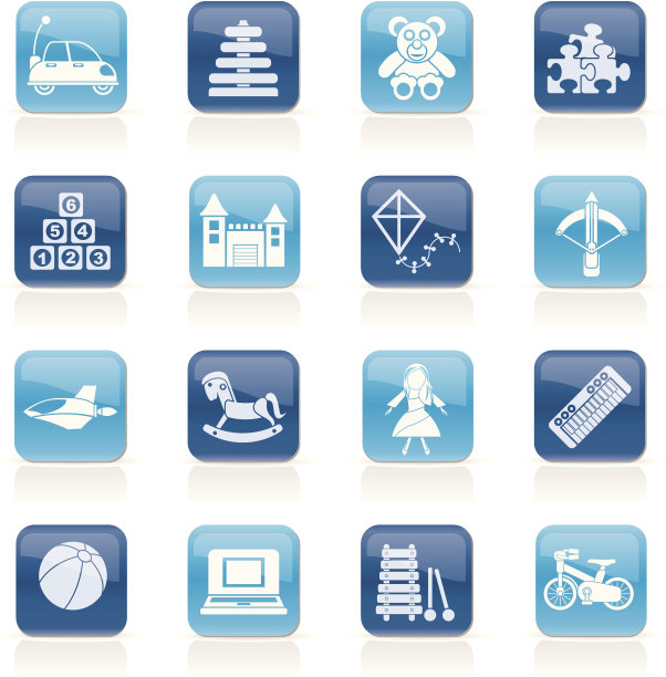 不同种类的玩具图标图片下载