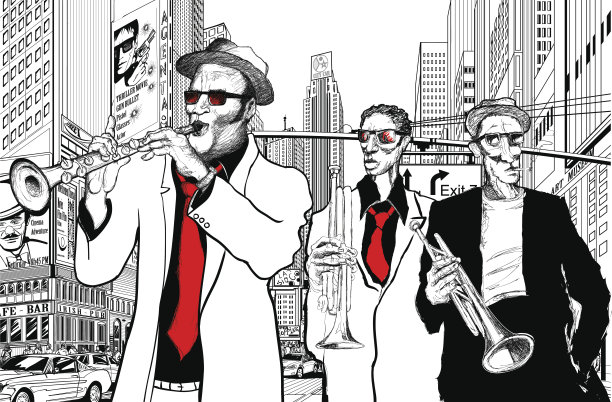 纽约街头的爵士乐队图片下载