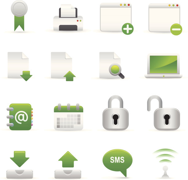 绿色的网络图标图片下载