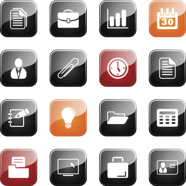 办公室和商业图标-光泽系列图片下载